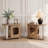 End Table, Sofa Side Table with Scratching Posts and Cat Bed