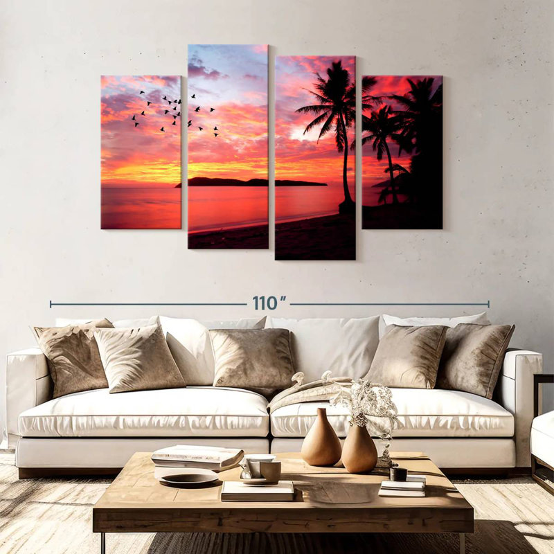 Gillard Red Tropical Gillard, 54" H x 84" W