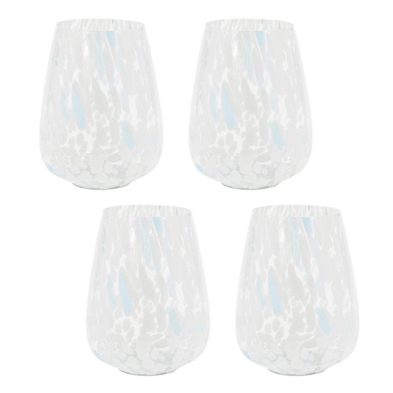 Painted Glass Candle Holder Vase, 7.5" H x 6" W x 6" D