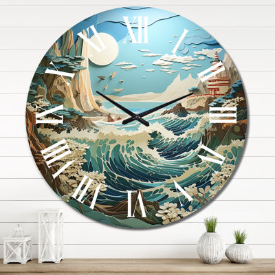 Horloge murale nautique et de plage Coastal Majesty Papercut