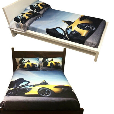Car printed bedsheet set Twin size 4 pc