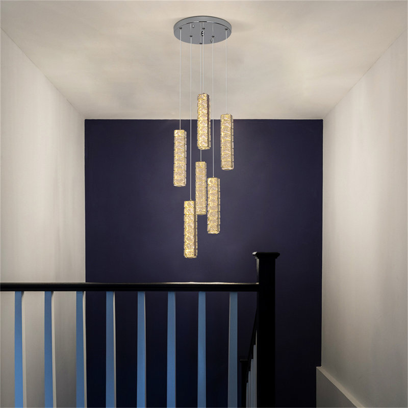 6 - Light Dimmable LED Geometric Chandelier