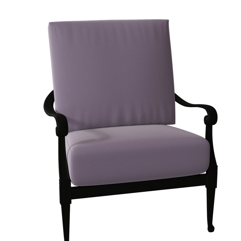 Wiltshire Outdoor Lounge Chair, Textured Black, Impact Vapor Gray Sunbrella®