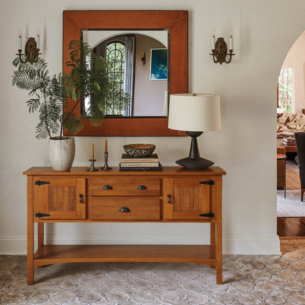Red Barrel Studio® Retro Solid Wood Console Table With 2 Drawers ...