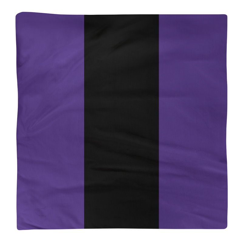 Serviette washington, Mauve / noir / mauve, Sergé de coton, H 22" x l 22" x P 0,25"