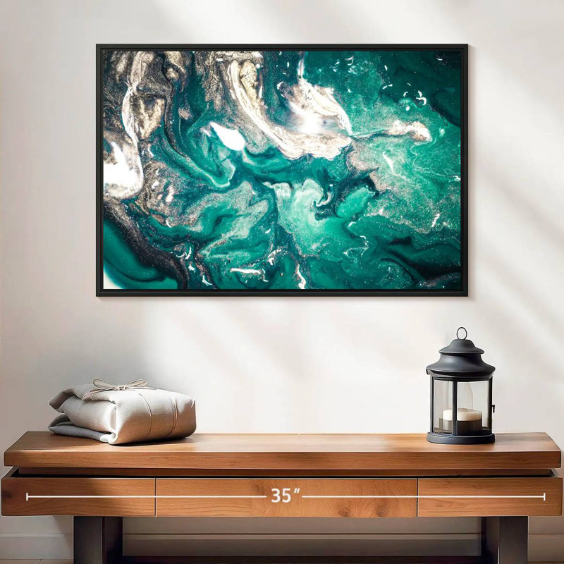 Avery Abstract Teal, 17" H x 25" W