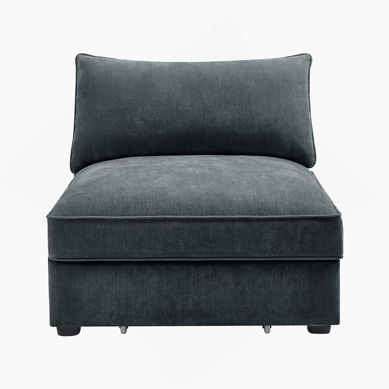 Armless sofa Velvet-Grey