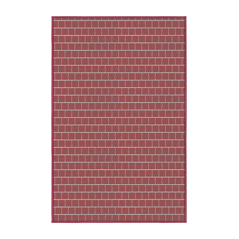 Tapis vert/blanc à motifs Jenne, Rectangle 5 pi x 7 pi