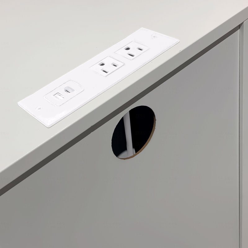 Table de chevet 3 tiroirs avec station de charge - Table de chevet en bois 