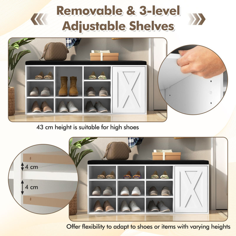 Storage Bench, White/Black