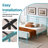 Modern Horizontal Slat Metal Bed Frame with Headboard and Footboard-1348365070-1348365069