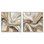 Viscous Flow Diptych Canvas Print Gold Boho Wall Art Set by Art Remedy, Black Frame, 12 x 12