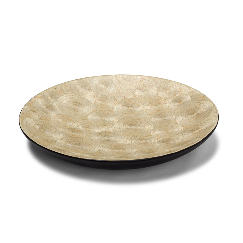 Handmade Decorative Bowl, Geometric, Tan