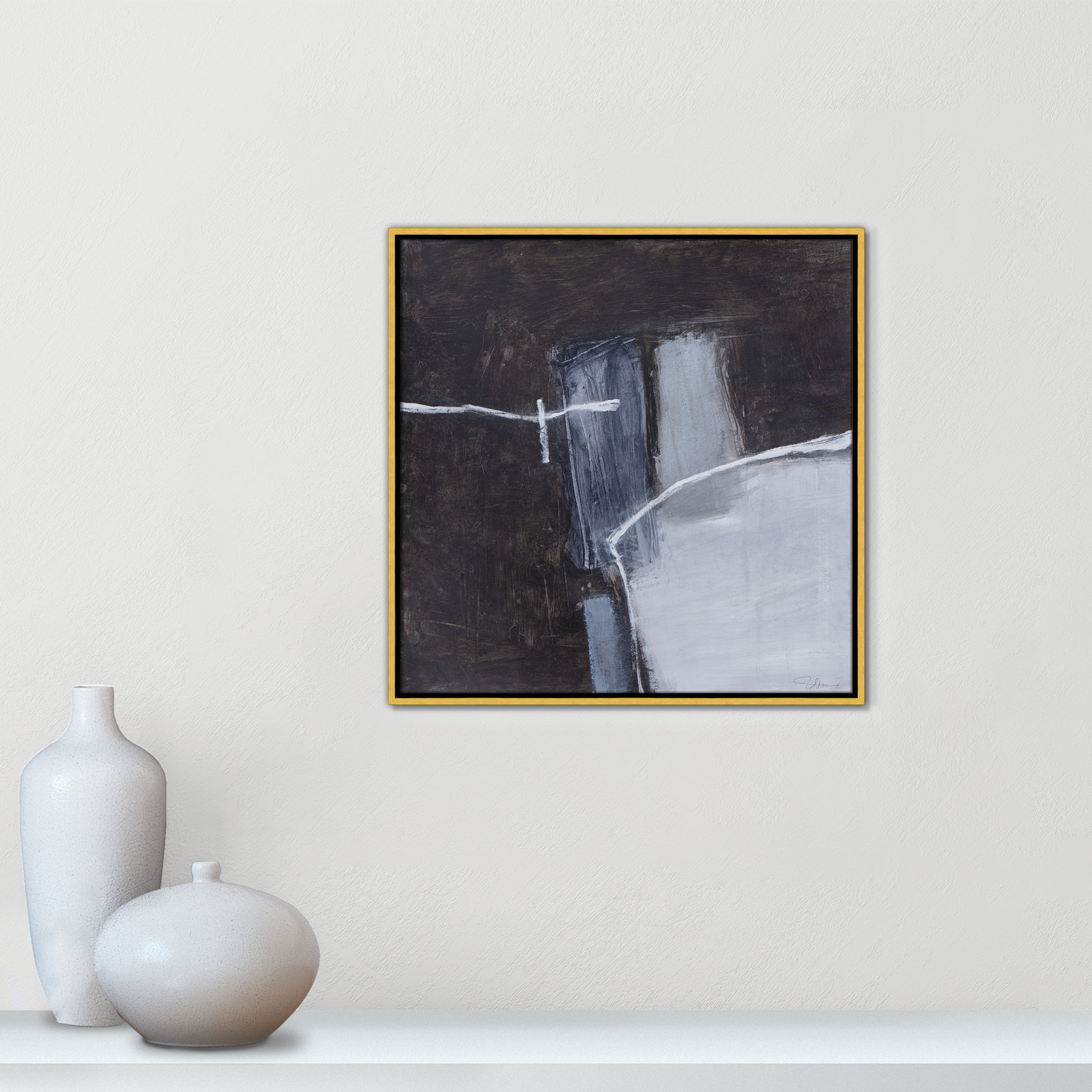 Graphite Gemstones Collection "Graphite Gemstones I" Print, Gold, 25.5" H x 25.5" W