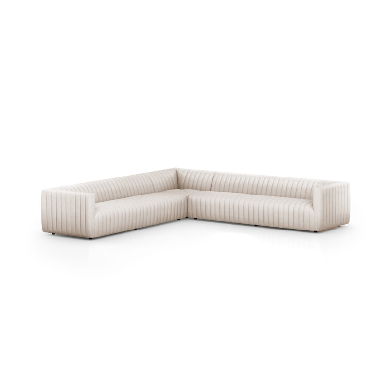 Augustine Modular Sectional, Natural Rayon Velvet