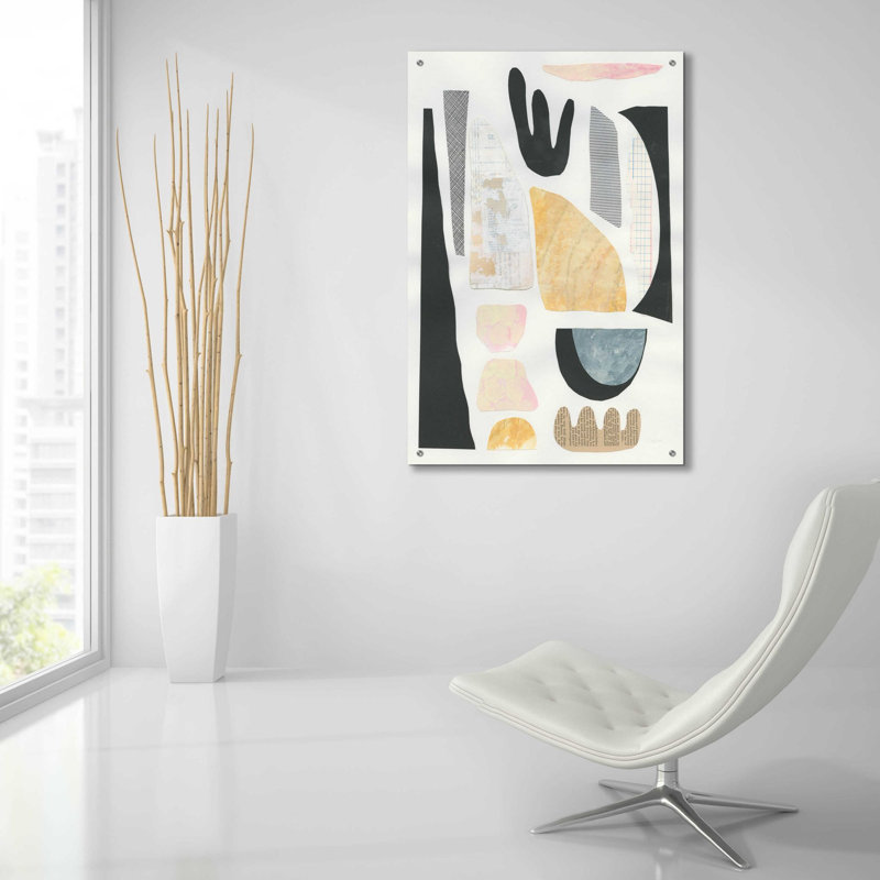 «Mixed Shapes V» par Courtney Prahl, art mural en verre acrylique, H 36 po x l 24 po x P 0,2 po