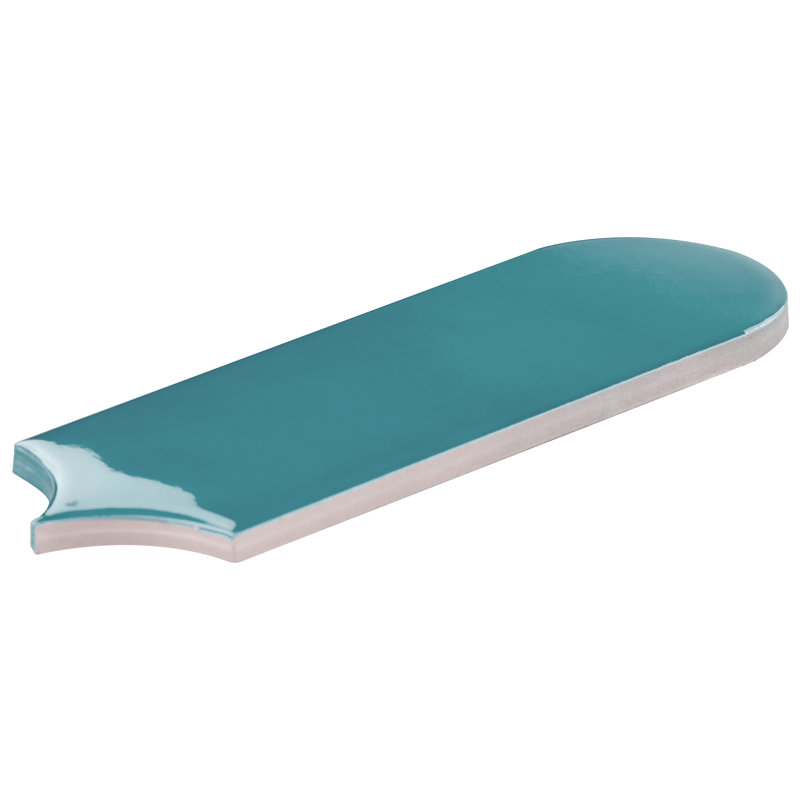 Carrelage mural en céramique polie à échelle de poisson 2,83 po x 7,67 po Airy, Turquoise