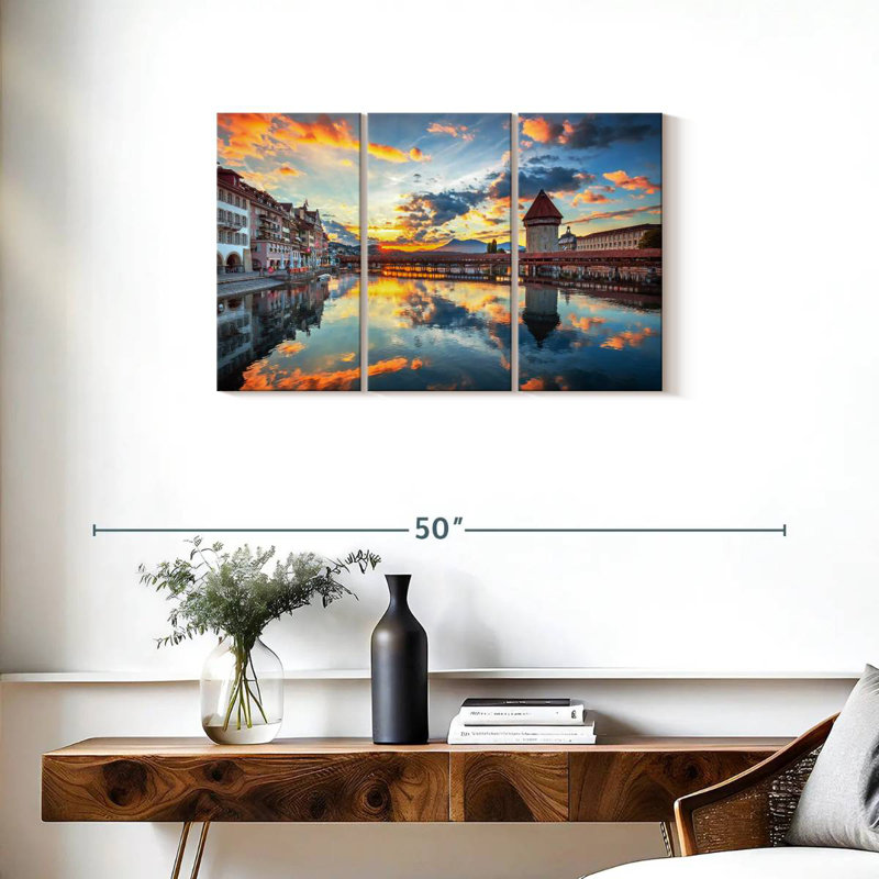 Sireci Lucerne City River Reflections, 20" H x 33" W