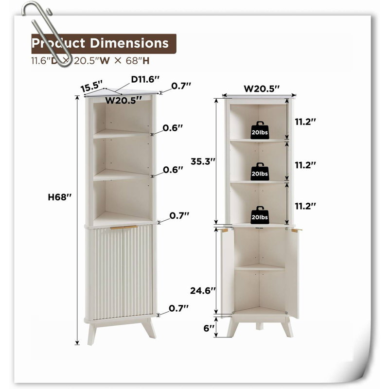 Armoire à linge autoportante en bois massif Mabie