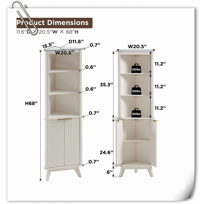 Mabie Solid Wood Freestanding Linen Cabinet