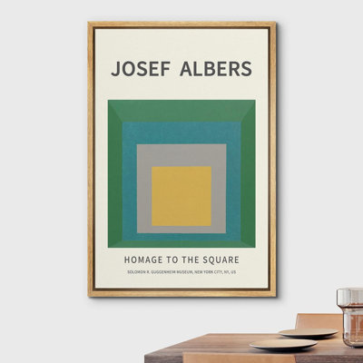Abstract Vibrant Color Blocks " Yellow Green And Blue Squares " by Josef Albers