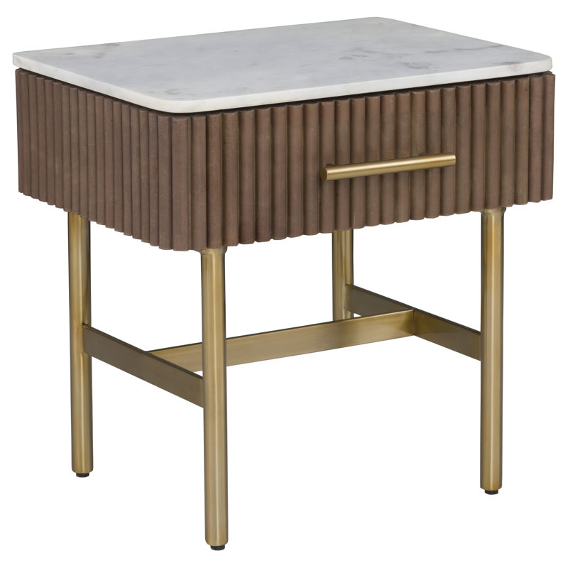 One Drawer End Table, White