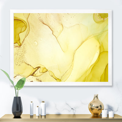 Encre jaune, art, paysage fluide - reproduction sur toile
