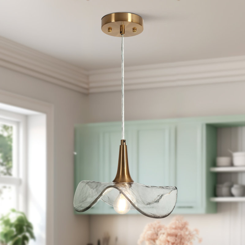 Ellsinore 1-Light 11" W Dimmable Hand Blown Glass Pendant