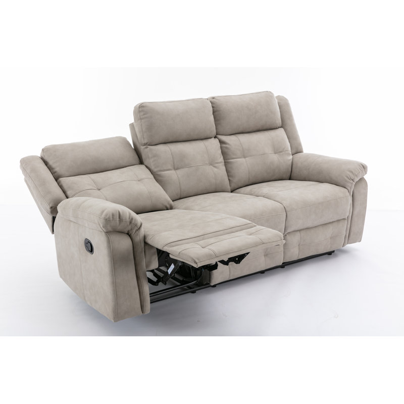 Bonachea 3 Seater Reclining Sofa, Light Grey