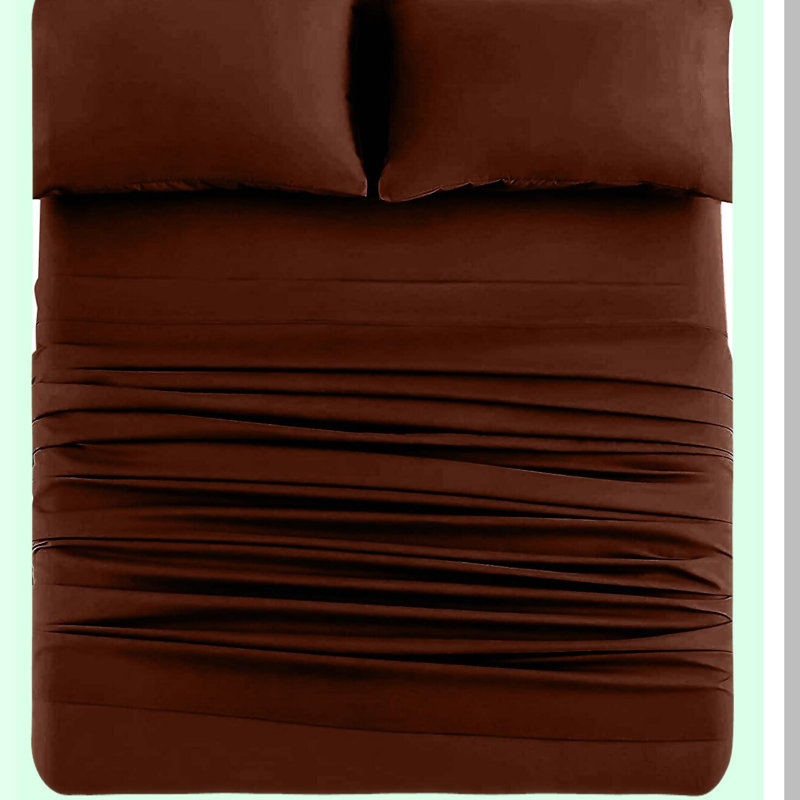 Luxury Heather Cotton Jersey Sheet Set - Twin XL Brown - Soft Comfortable T-Shirt Sheets - All Season Bedding - Deep Pocket 4Pc Bed Sheets