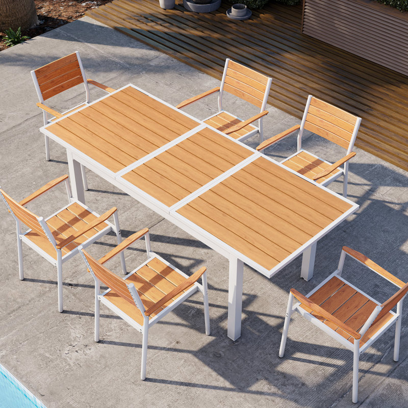 83" Long Aluminum Dining Table Extension Table, Brow