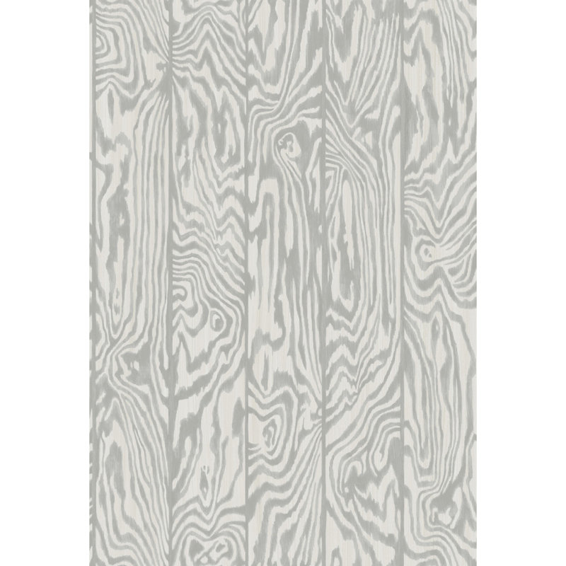 Curio Zebrawood Animal Print Wallpaper Roll, Gray/White
