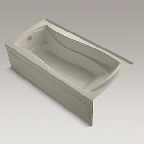 Mariposa Vibracoustic 72" x 36" Soaking Bathtub, Biscuit, Left