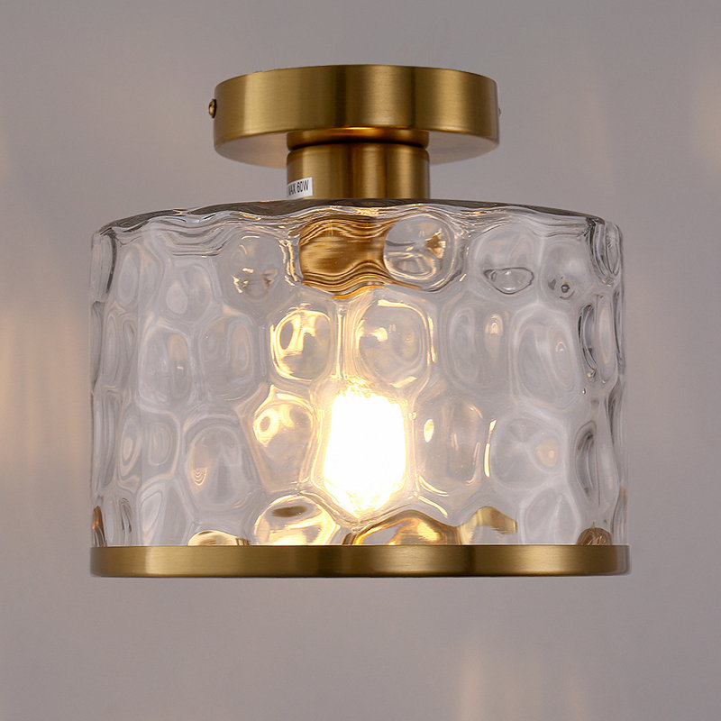 Plafonnier semi-encastré en verre Lonnetta, Or