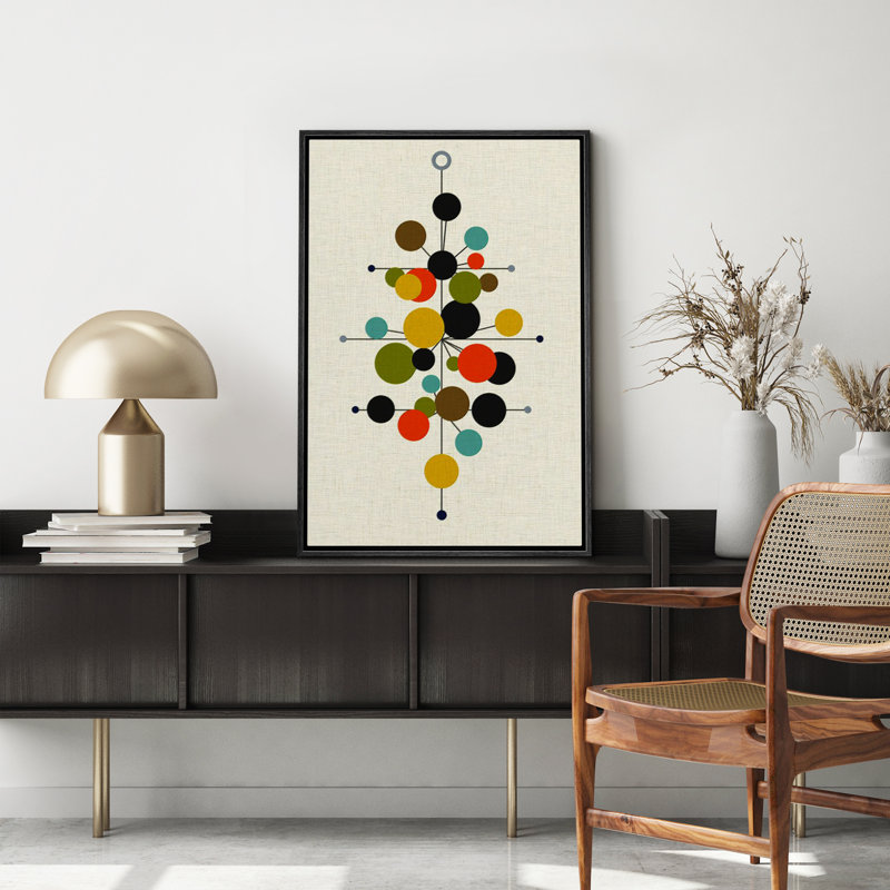 Mid Century Modern Boho Abstract Colorful Geometric Home Artwork Decor for Living Room,Bedroom X11, 24" H x 16" W, Black