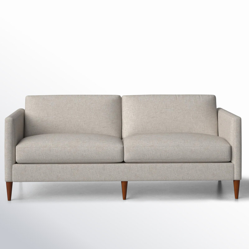 Clifford 87" Upholstered Custom Sofa, Turbo Ash Basketweave