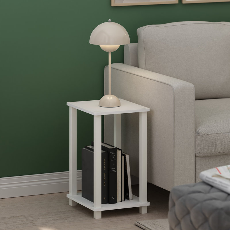 Table de bout avec rangement Edmir, Blanc