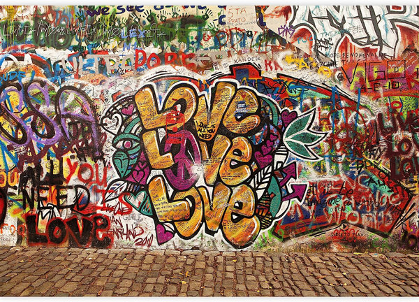 Wall26 - Colorful Graffiti - Large Wall Mural, Removable Peel and Stick Wallpaper, Home Decor - 100x144 Inches, Size: 100 x 144