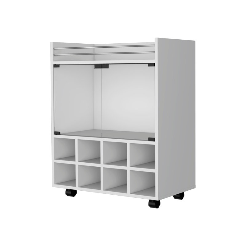 Kitchen Cart, 8-Bottle Rack Bar Cart