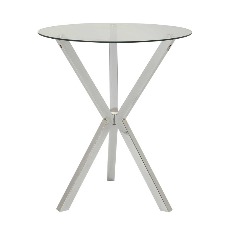Craig-Luka Round Glass Top Metal Base Dining Table