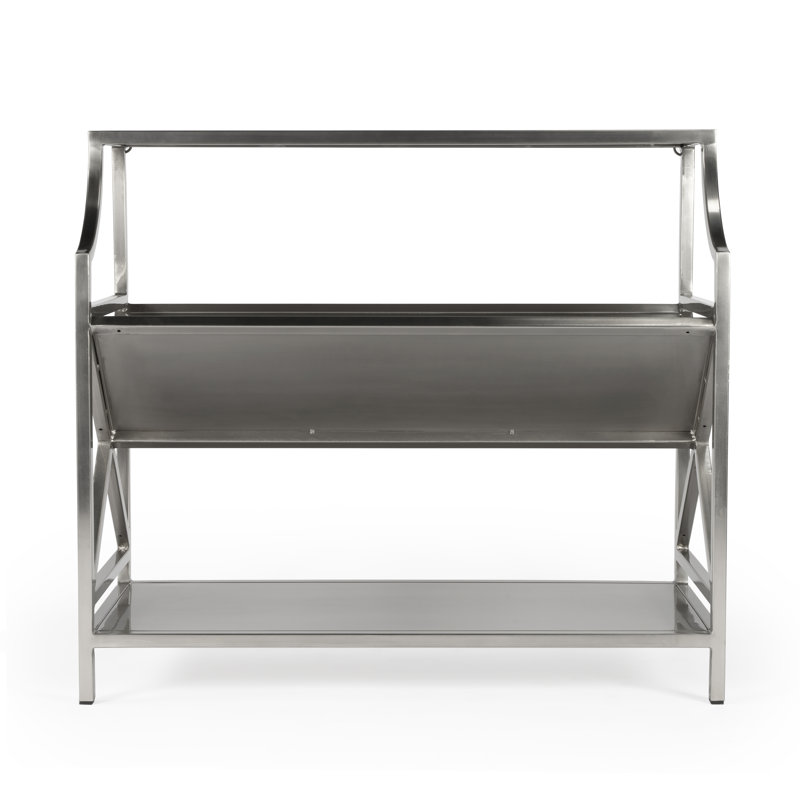 Keats Library 2 Tier 36"W Bookcase, Silver