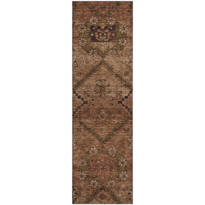 Premium Machine Washable Prisco Paprika Rug, Runner 2'3" x 7'6"