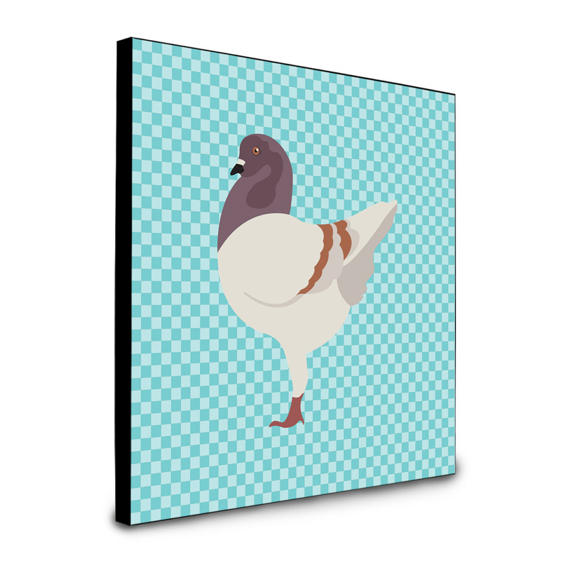 « german modena pigeon check », art encadré Barcelone, bleu