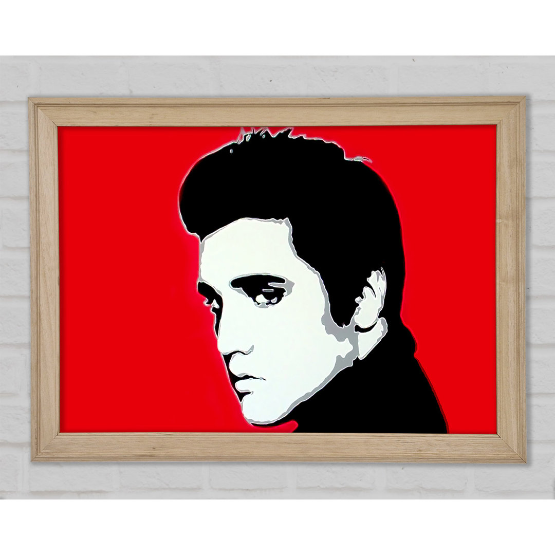 Elvis Portrait Rot - Druck