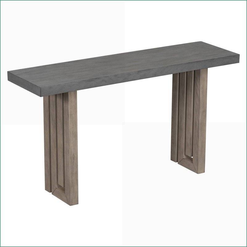 U_STYLE Console en placage de chêne aux formes latérales intrigantes, polyvalente pour le vestibule / salon, facile à assembler et élégante