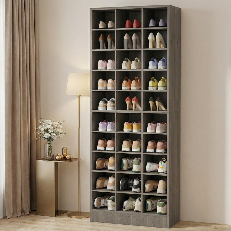 Rangement à chaussures 30 paires, Gris