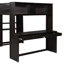 Lit mezzanine double avec lit simple autoportant, tablettes, bureau et garde-robe-85845243