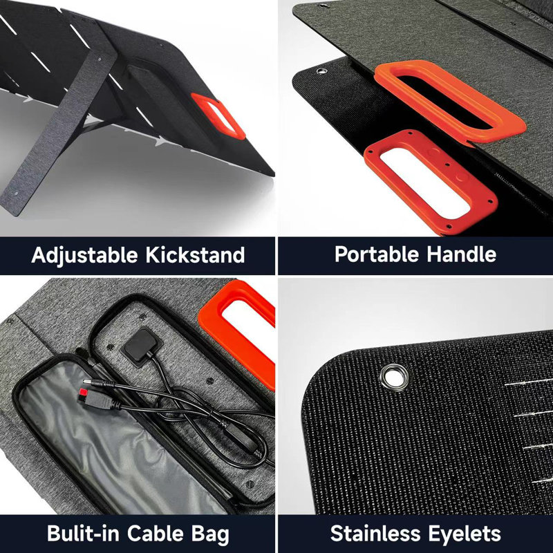 100W Portable Solar Panel For Power Station IP67 Water  Foldable Solar Panel For Camping, Rvs, Hiking