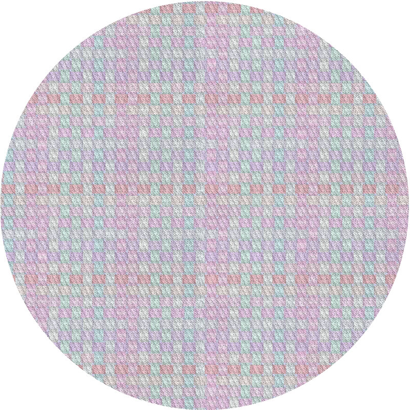 Checkered Indoor Rug, Round 8'