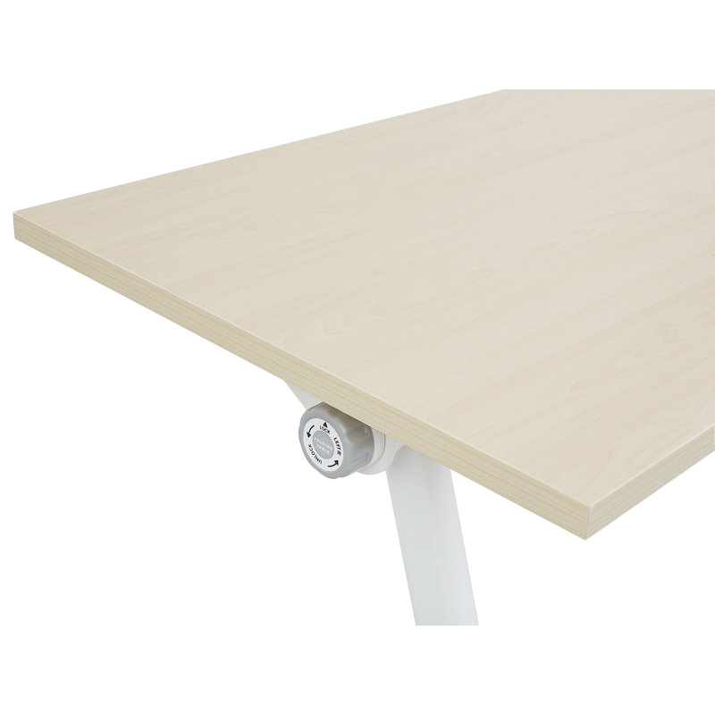 Seidule Metal Base Writing Desk, 180cm H x 60cm W, Brown/White